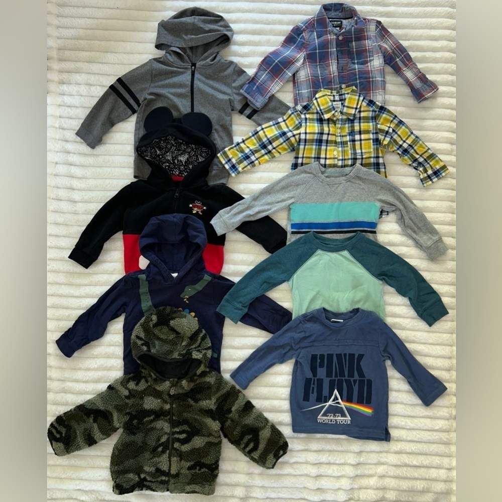 9 Piece Toddler Boy Sweatshirt/ Long-Sleeve Shirt Bundle- Size 18-24M